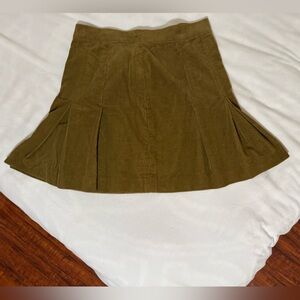 Chic olive green Corduroy Skirt